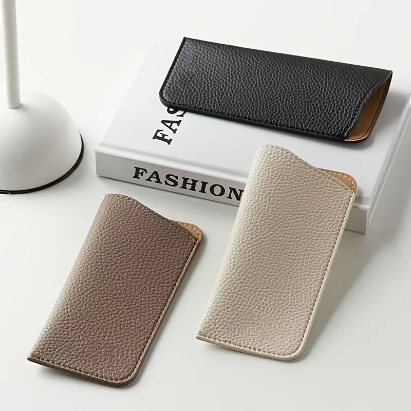 1Pc Women’s Portable Glasses Pouch, Simple Elegant Ultra‑Thin Soft Fashion Carry Pouch, Christmas Gift