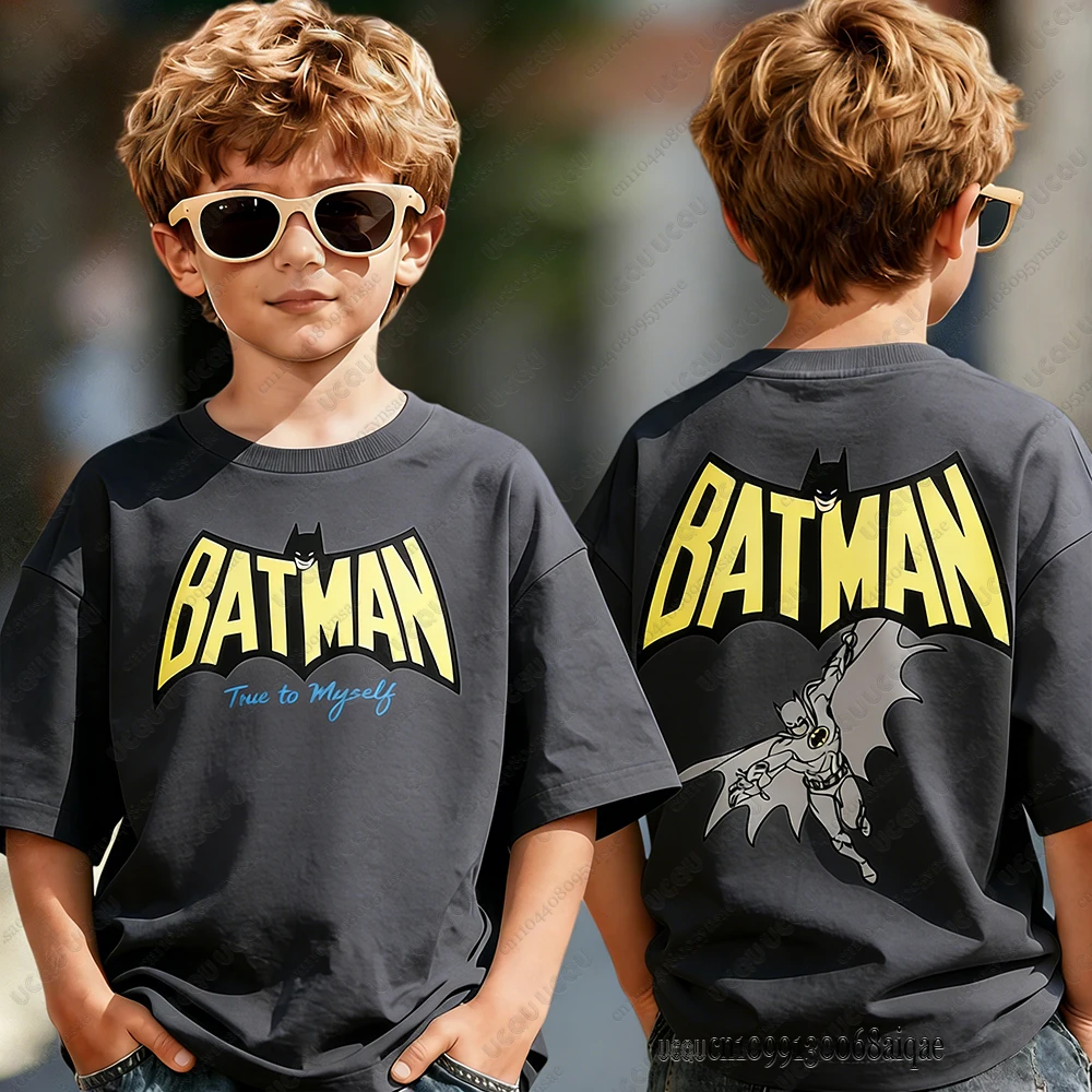 Summer New Batman Print Cotton Tshirts For Kids Baby Boys Girls Tees Kids Birthday Gifts Men Women Tshirts Parent Child Clothing