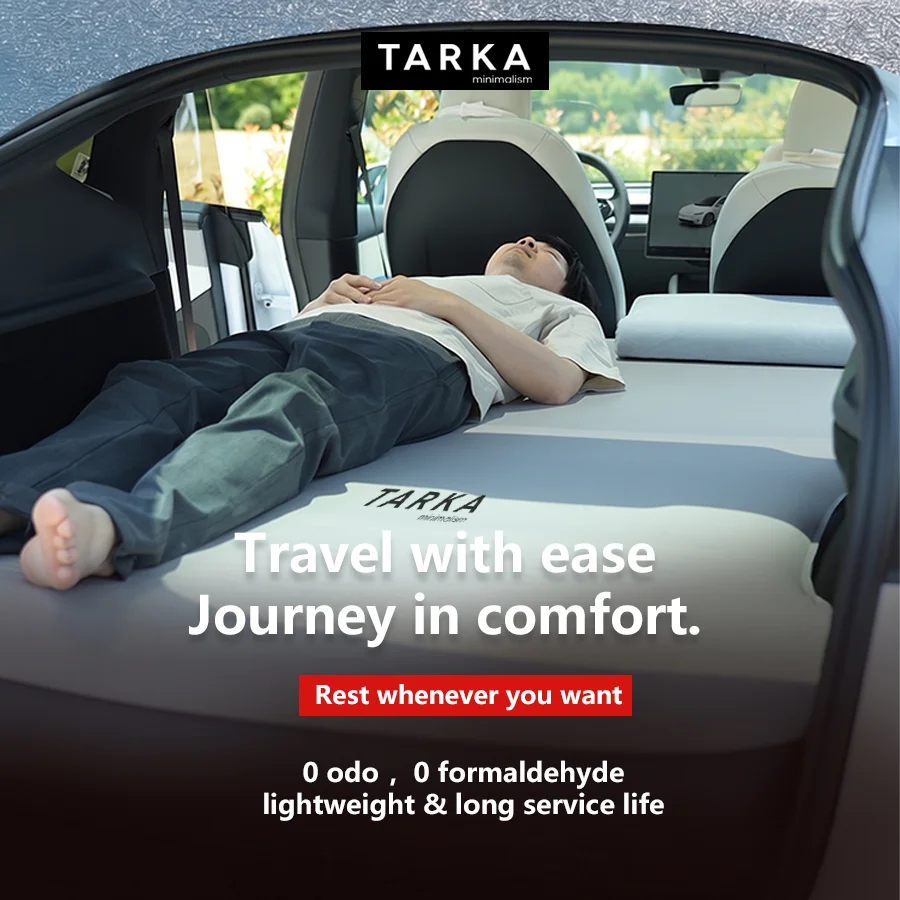 Ultimate Tesla Model Y Road Trip Gear Oversized Family Camping Air Bed with Play Rest Tent & Sleep Pad