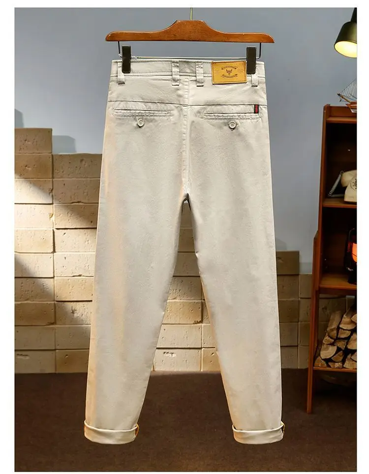 Herren Hochelastische Knitterfreie Business-Freizeithose Herbst Winter Gerade Passform Lässige Schlanke Hose Hochwertige Arbeitshose – Detail 8