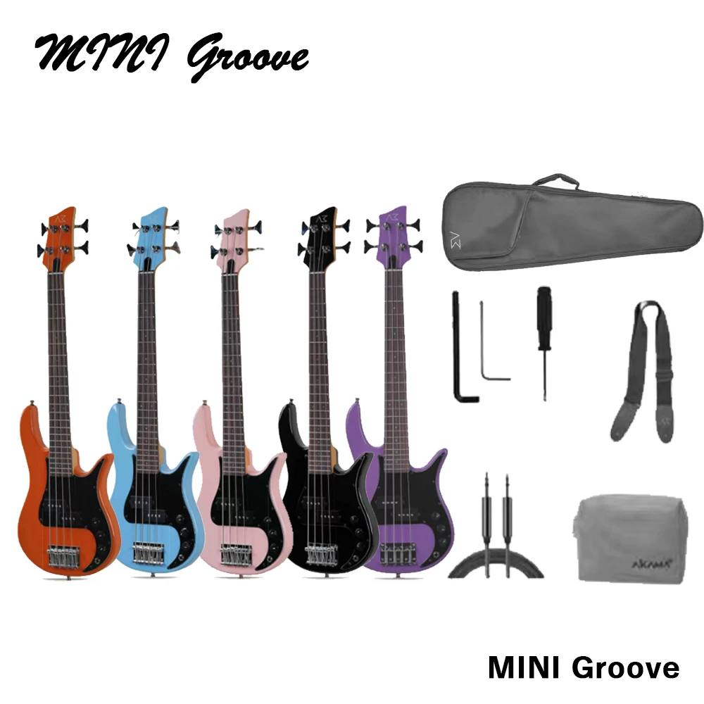 

AKAMA Mini Electric Bass 33" MG Rhythm Wizard 4-string Beginner Electric Bass Bass for Beginner Players