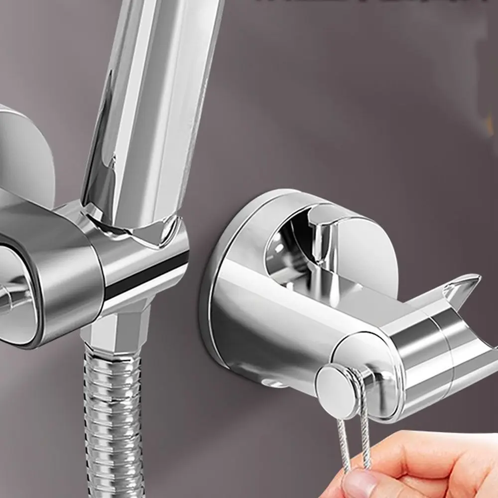 360°Adjustable Suction Cup Shower Head Holder Self-adhesive with Hook Shower Head Stand Bracket Strong Bearing Wall Hanging