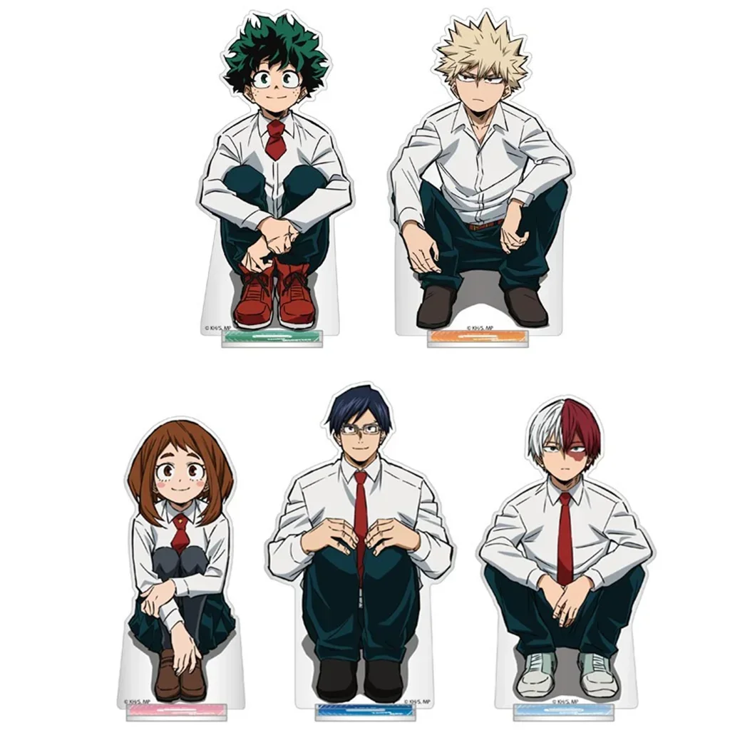 Anime Todoroki Shouto Bakugou Katsuki Uraraka Ochako Figure Doll Acrylic Stands Model Cosplay Toy for Gift