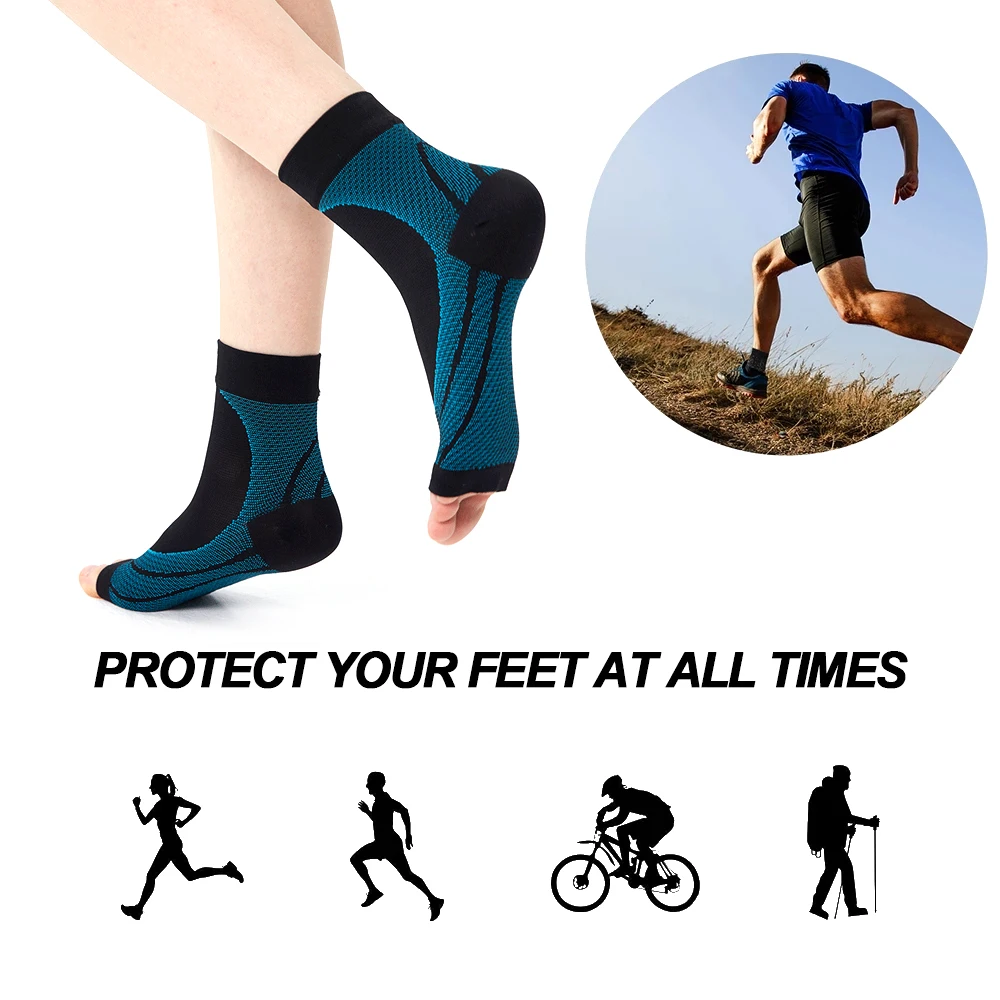 1Pair Plantar Fasciitis Tendonitis Neuropathy Socks Compression Sleeve Ankle Brace Support For Swelling Plantar Fasciitis Sprain