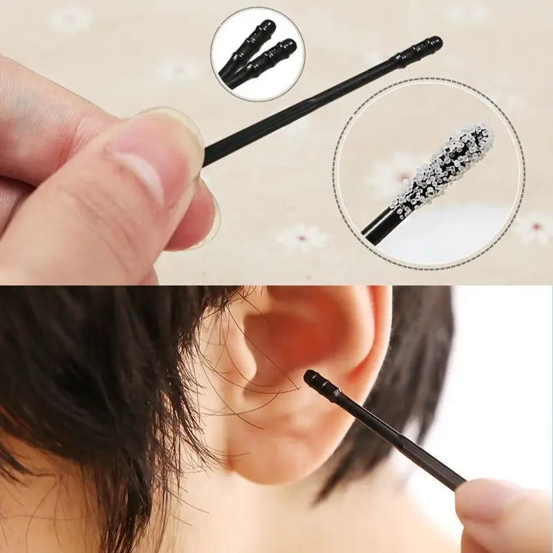 20Pcs Disposable Adhesive Ear-digging Sticks Child Safety Ear Stick Spiral Ear-nose Cleaning Stick