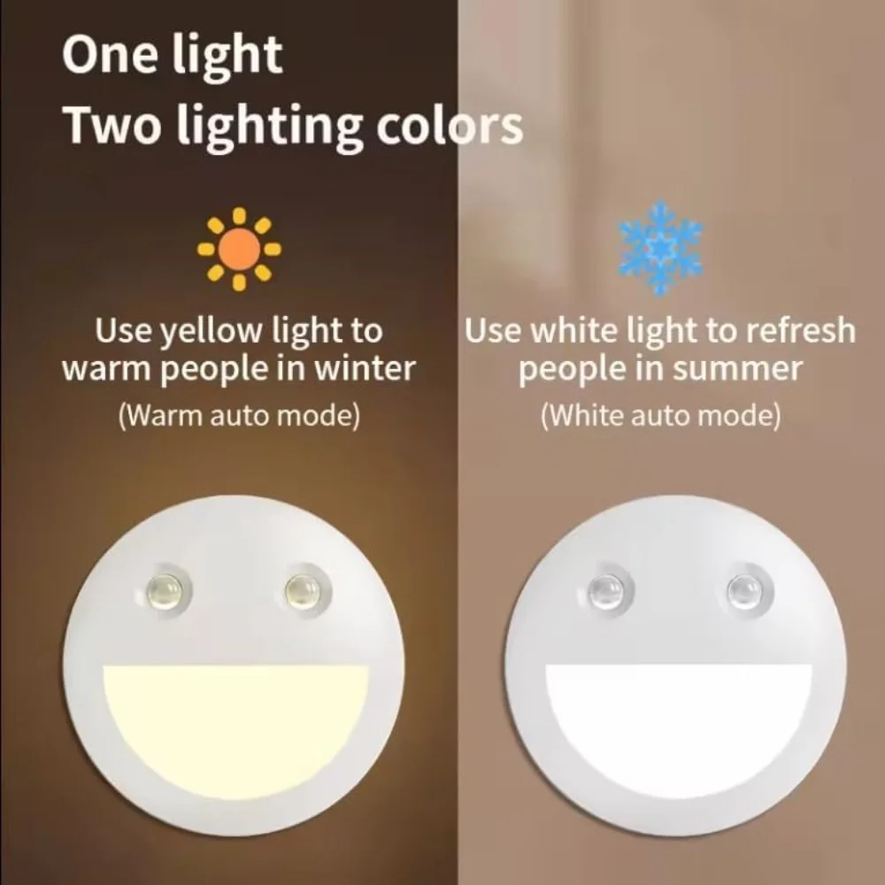 Sensore di luce notturna intelligente da 2 pezzi + sensore di movimento PIR. Luce notturna, la nuova casa essenziale! Luce notturna portatile domestica