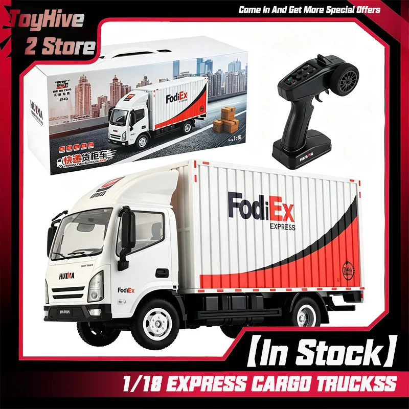 Huina 1:18 RC car 12CH Remote Controlled express delivery car loading transport car Small Cargo Truck Floating Van Small Truck