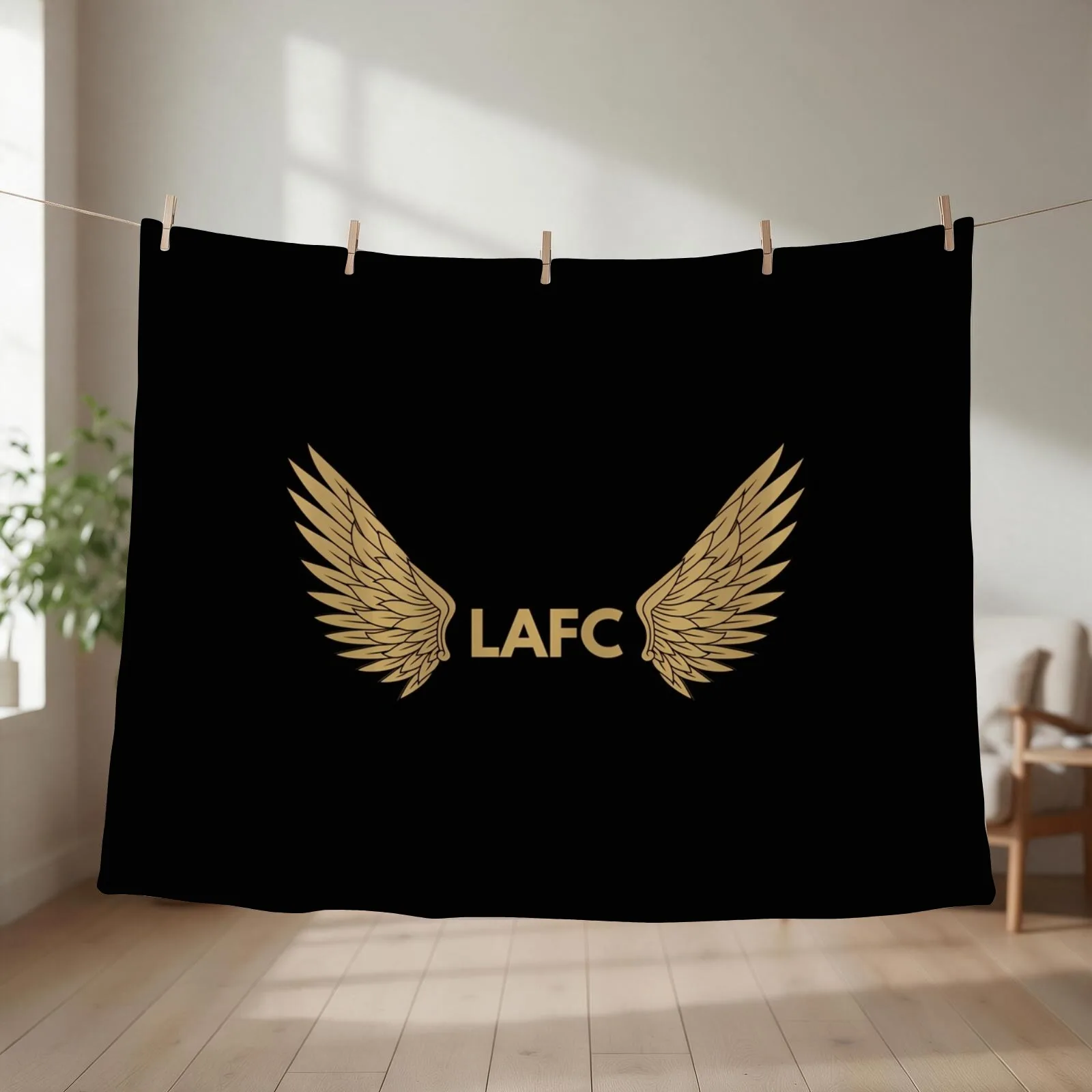 Lafc Golden Angel Wings Throw Blanket