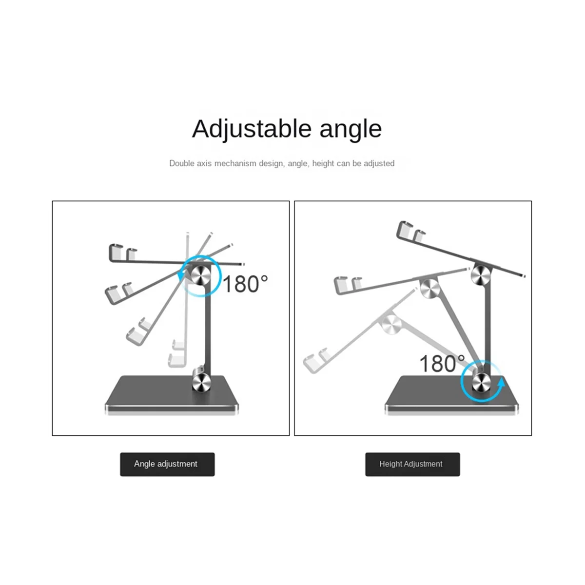 Aluminum Alloy Tablet Stand Suitable for I Pad High Angle Adjustment Tablet Desktop Multifunctional Bookshelf(Grey)