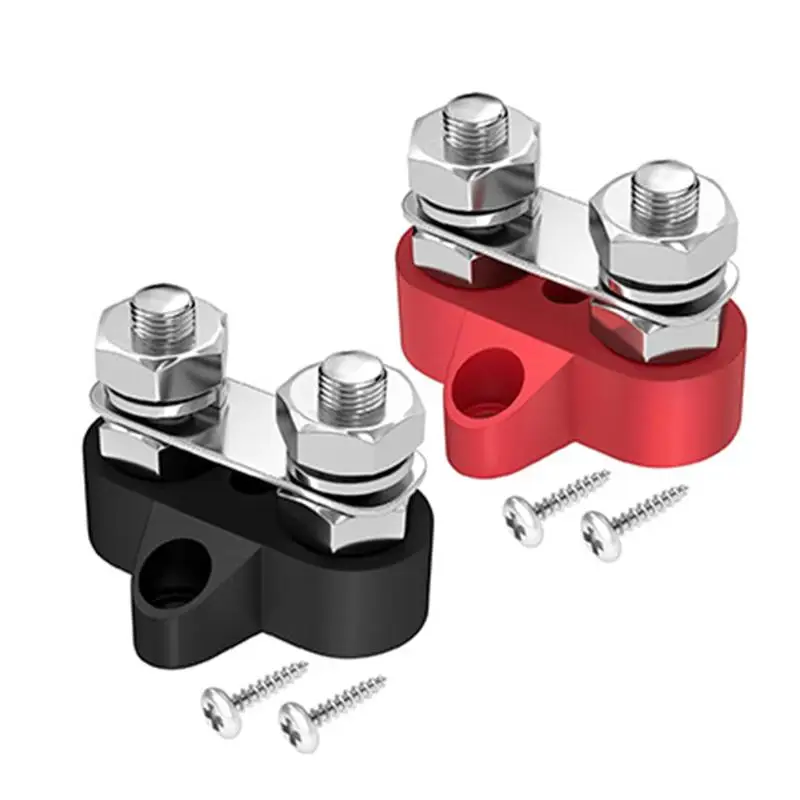 *New! Single/Dual Terminal Block Stud 12-48v Bus Bar Power Terminal Block Positive Negative Fixed Wiring Bolts For Truck Rv Boat