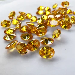 AAAAA Oval Shape Cubic Zirconia Stone 2X3mm~10X20mm Gold Color Brilliant Cut Loose CZ Synthetic Gems Beads For Jewelry DIY