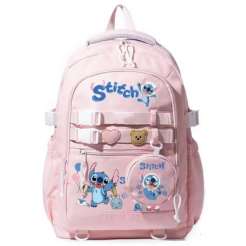 Disney Lilo Stitch Popular Children Teenagers School Bag Large Capacity School Fashion Student Backpack Girls Travel Backpack