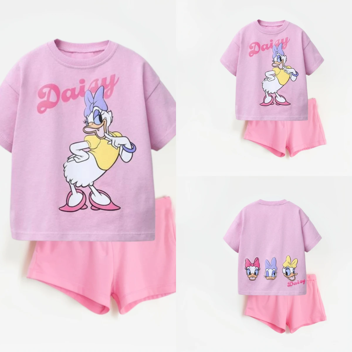 

Pink 2piece Set For Girls Cute T-shirt Solid Color Shorts Summer Clothing Casual Sports Tees All-match Shorts Outfits Child Suit