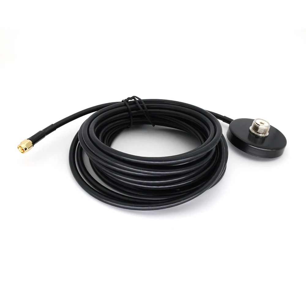 

SMA-Male Connector 5Meter Long Range Outdoor Antenna 5.5CM Strong Magnetic Base Large Sucker RG58 Extension Cable