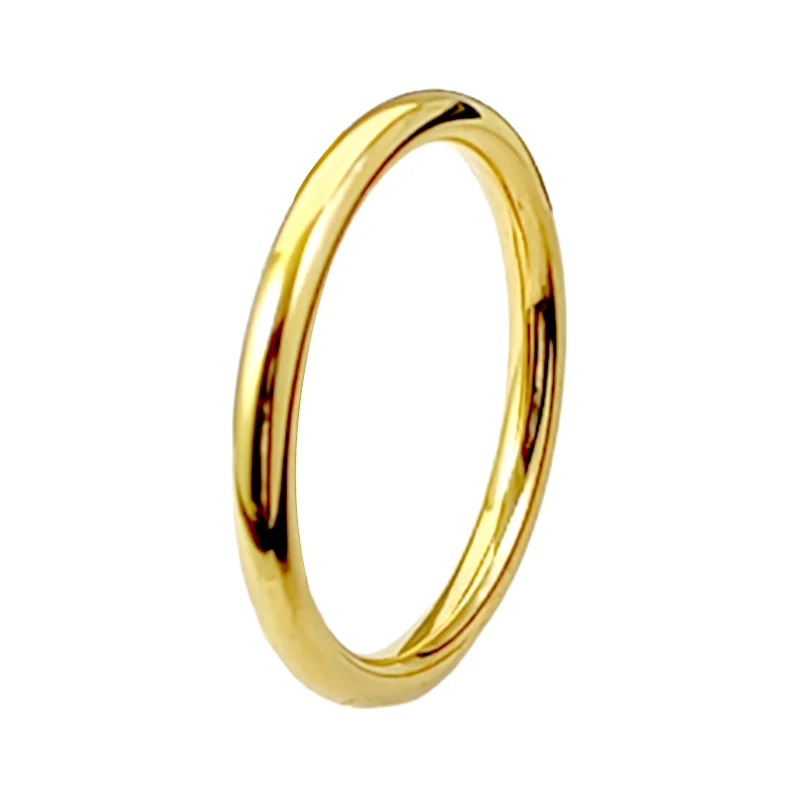 Women's Rounded Thin Gold Rings, Stackable Minimalist Jewelry