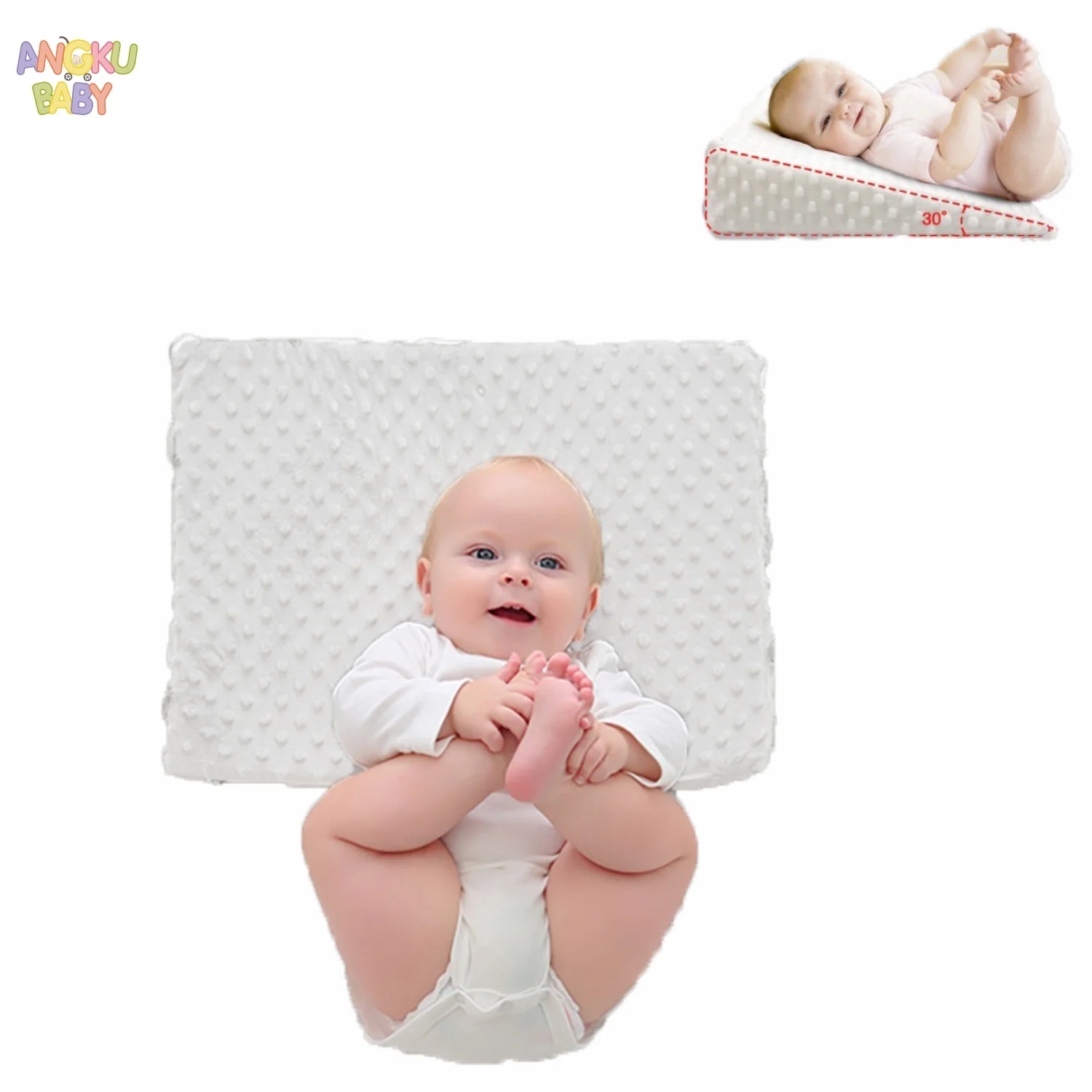 

30° Baby Nursing Pillow Washable Ergonomic Baby Pillow for Newborns Scientific Anti-Spit-Up Breastfeeding Pillow for 0-36 Months