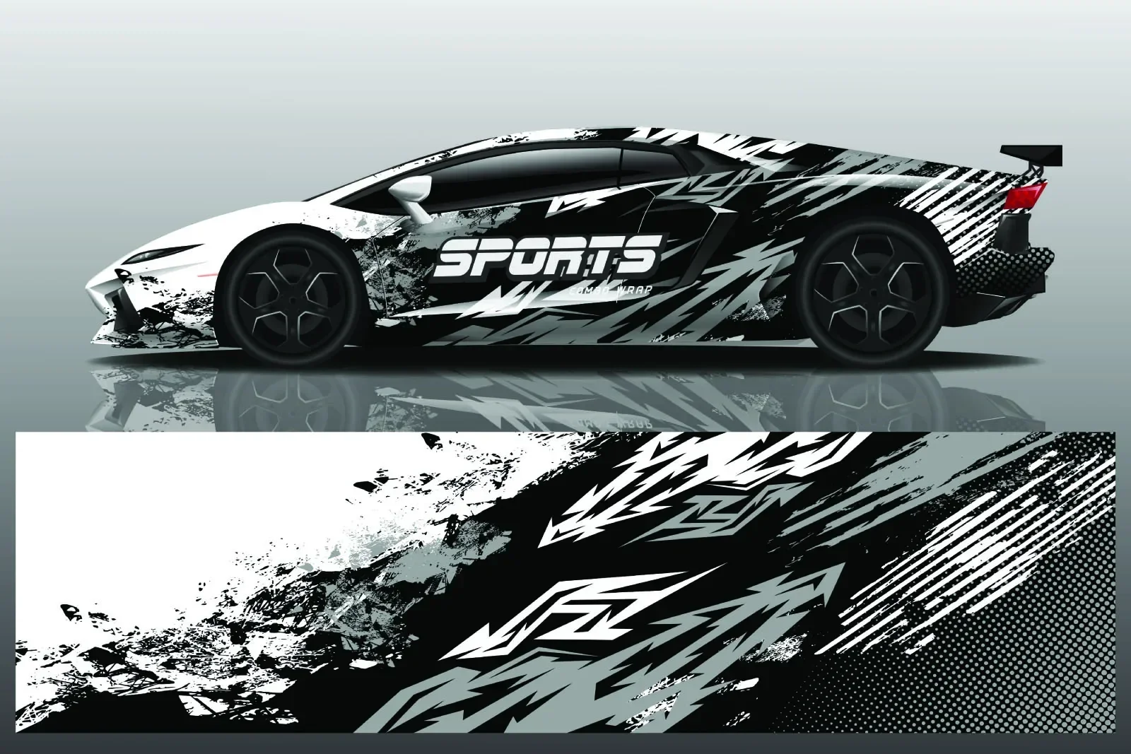 

Full Color Printed Decals on Both Sides of The Car Vinyl Wrap Protect Universal Size Car Full Wrap Sticker Decorative Car Decal