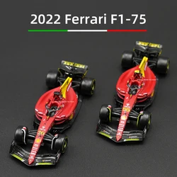 Bburago-Ferrari F1-75 F1 Formula Racing Car, 1:43 Simulação estática, Modelo de liga fundido, 2022