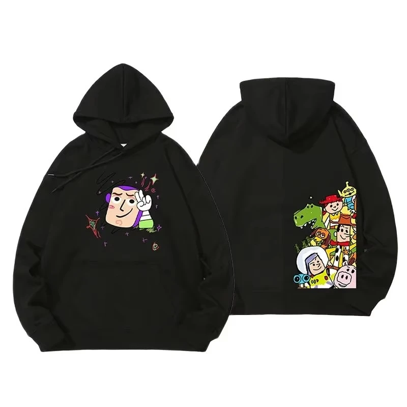

MINISO Toy Story Buzz Lightyear Woody Hooded Sweater Periphery Coats Couple Clothes Loose Design Sense Affordable Hoodies