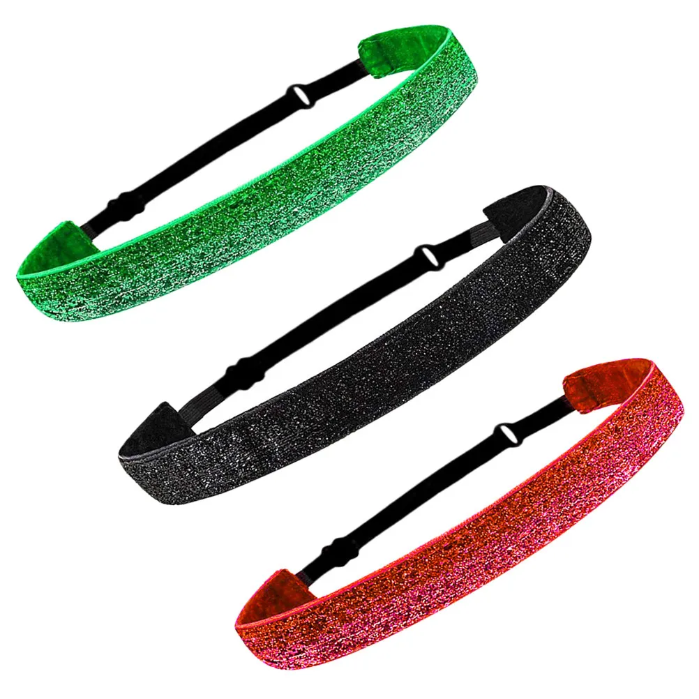 

Набор из 3 нескользящих эластичных повязок для йоги и спорта (красный, зеленый, черный) для женщин: для фитнеса, софтбола, волейбола, баскетбола