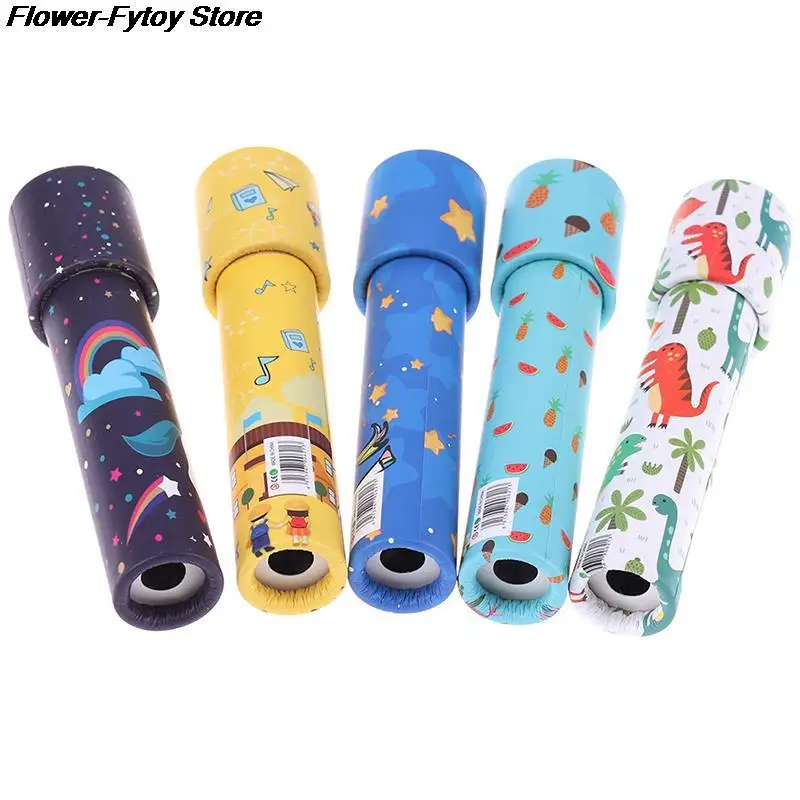 กล้องคาเลโดสโคปหมุนได้ตามตรรกะแบบโต้ตอบของเล่นเพื่อการศึกษาแบบคลาสสิกสำหรับเด็กการ์ตูนจินตนาการแบบสุ่มสี1ชิ้น