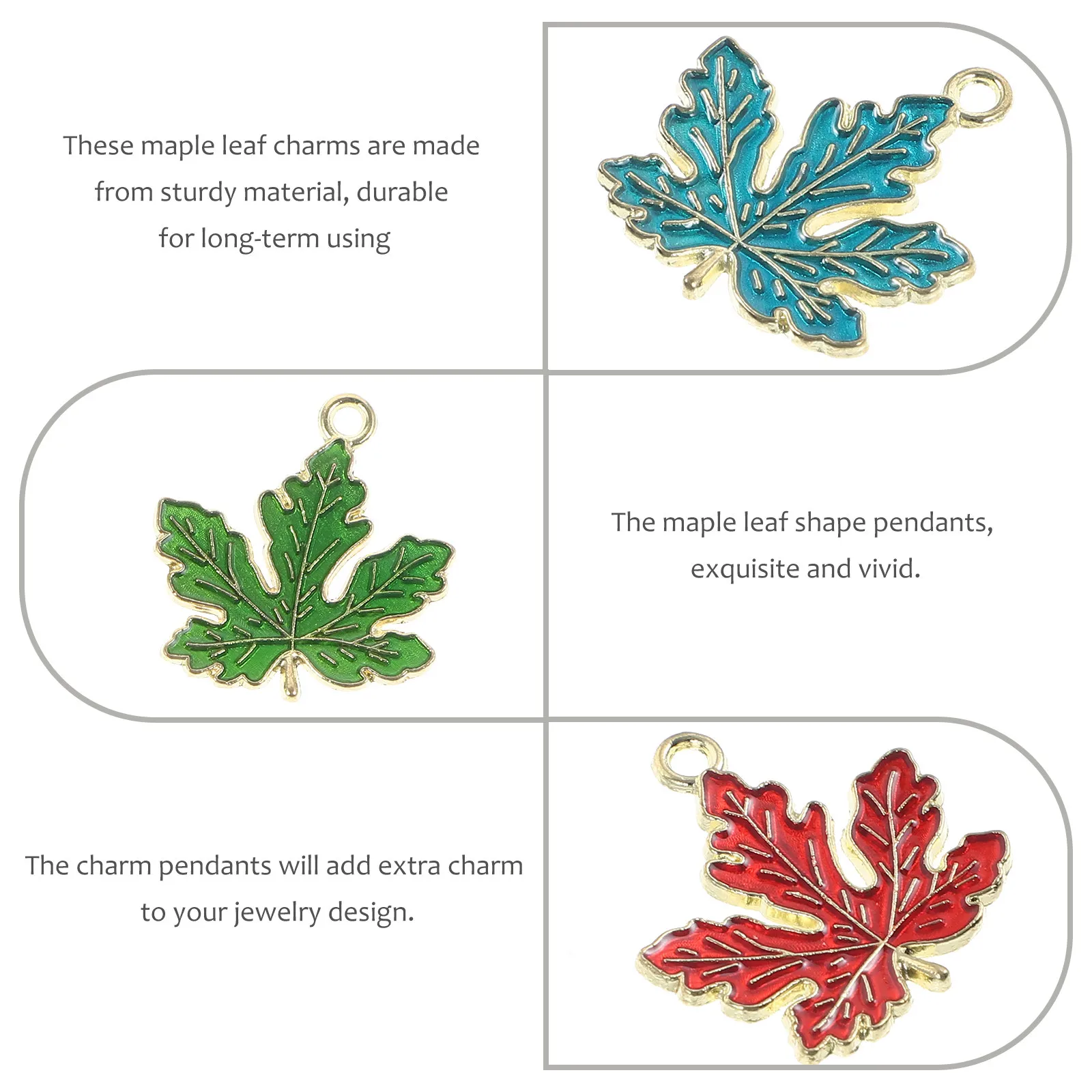 10Pcs Maple Leaf Charms Pendant for DIY Jewelry Making Necklace Bracelet Earring Keychain Craft Supplies Leaf Jewelry Charms - view 2