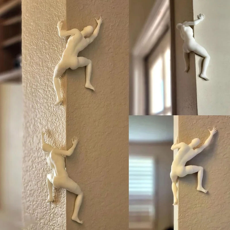 Unique Climber Sculpture Wall Decor Funny Resin Mountaineering Sculpture Room Decoration Wall Decor Children Birthday Gifts