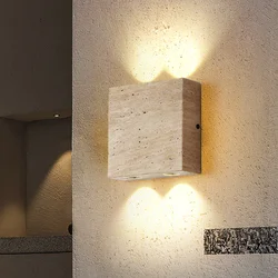 Lámpara de pared de piedra Natural para decoración de habitación, focos cuadrados, luces de pared G9 COB, candelabro Led para decoración de dormitorio, pasillo, decoraciones para el hogar