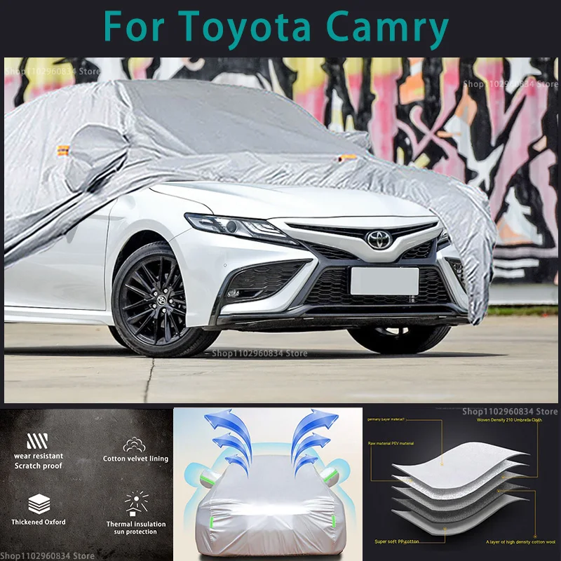 

For Toyota Camry 210T Full Car Covers Outdoor Sun uv protection Dust Rain Snow Protective Anti-hail car cover Auto car cover