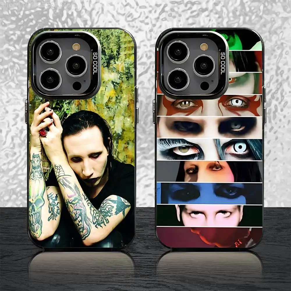 

M-Marilyn M-Manson Phone Case For iPhone 17,16,15,14,13,12,11,Pro,Max,Plus,Mini,Air,SE4 Black Matte Shockproof Cover