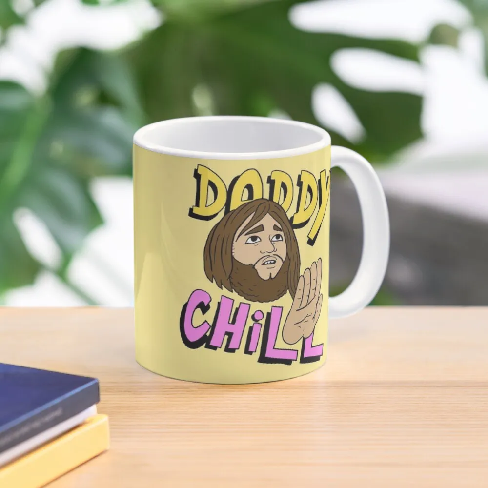 Daddy Chill Funny Design Classic  Mug Image Drinkware Handle Round Tea Picture Cup Gifts Photo Printed Coffee Design Simple