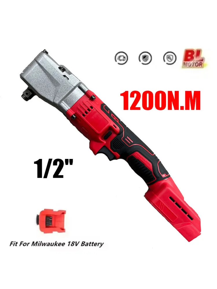 Klucz udarowy akumulatorowy Milwaukee 18V, 1200NM, 1/2'', bezprzewodowy, 2 biegi, bezszczotkowy, do odkręcania śrub i nakrętek, elektronarzędzia. — 2