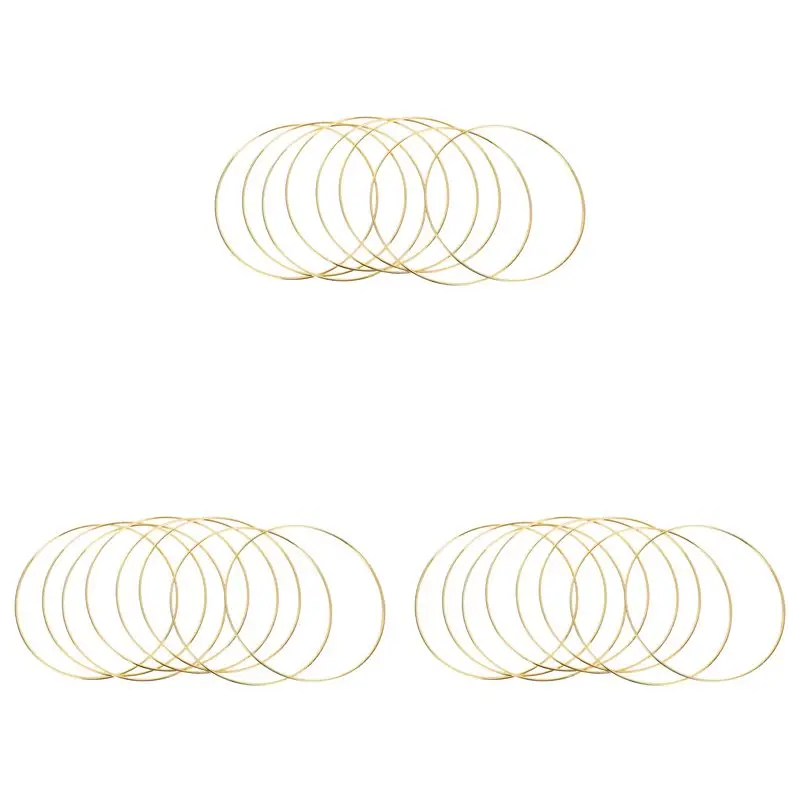 ABGG-24Pcs 8 Inches Dream Catcher Rings Metal Hoops Macrame Ring For Crafts And Dream Catcher Supplies, Gold