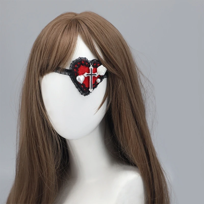 Lolit Eye Mask- Gothics Eyemask Gothics Eyepatch Lolit Eye Patch Heart Eyepatch Cosplays Eyepatch Single Eye Mask- Patch