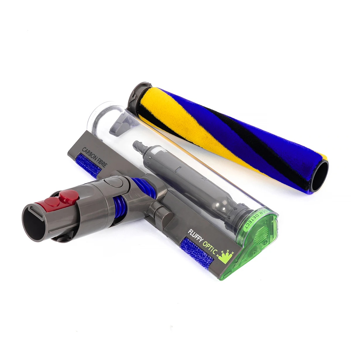 Weicher Rollenbürstenkopf für Dyson V10 Slim V12 Slim Kabelloser Staubsauger, Laser-Bodenbürstenaufsatz mit grünem LED-Licht