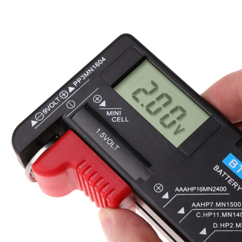 BT-168D Battery Tester Checker for 9V 1.5V AA AAA Cell Batteries