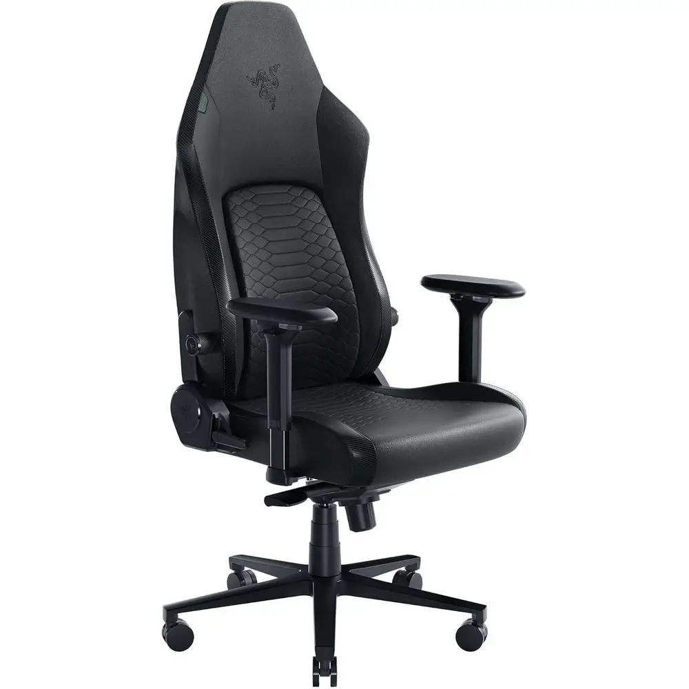 

Gaming Chair: Customizable Lumbar Support - Curved Cushioning - High-Density Foam - 152° Recline - 4D Armrests - Synthetic Leath