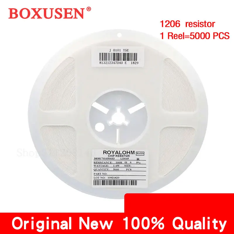 

5000Pcs 1206 0R ~ 10M SMD resistor 5% 1/2W 0 1 10 100 150 220 330 ohm 1K 2.2K 10K 100K 0R 1R 10R 100R 150R 220R 330R ohm