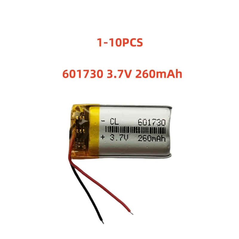 

601730 3.7V 260mAh Small Size Lipo Rechargeable Battery Lithium Polymer For MP3 Bluetooth MID headset headphone video pen