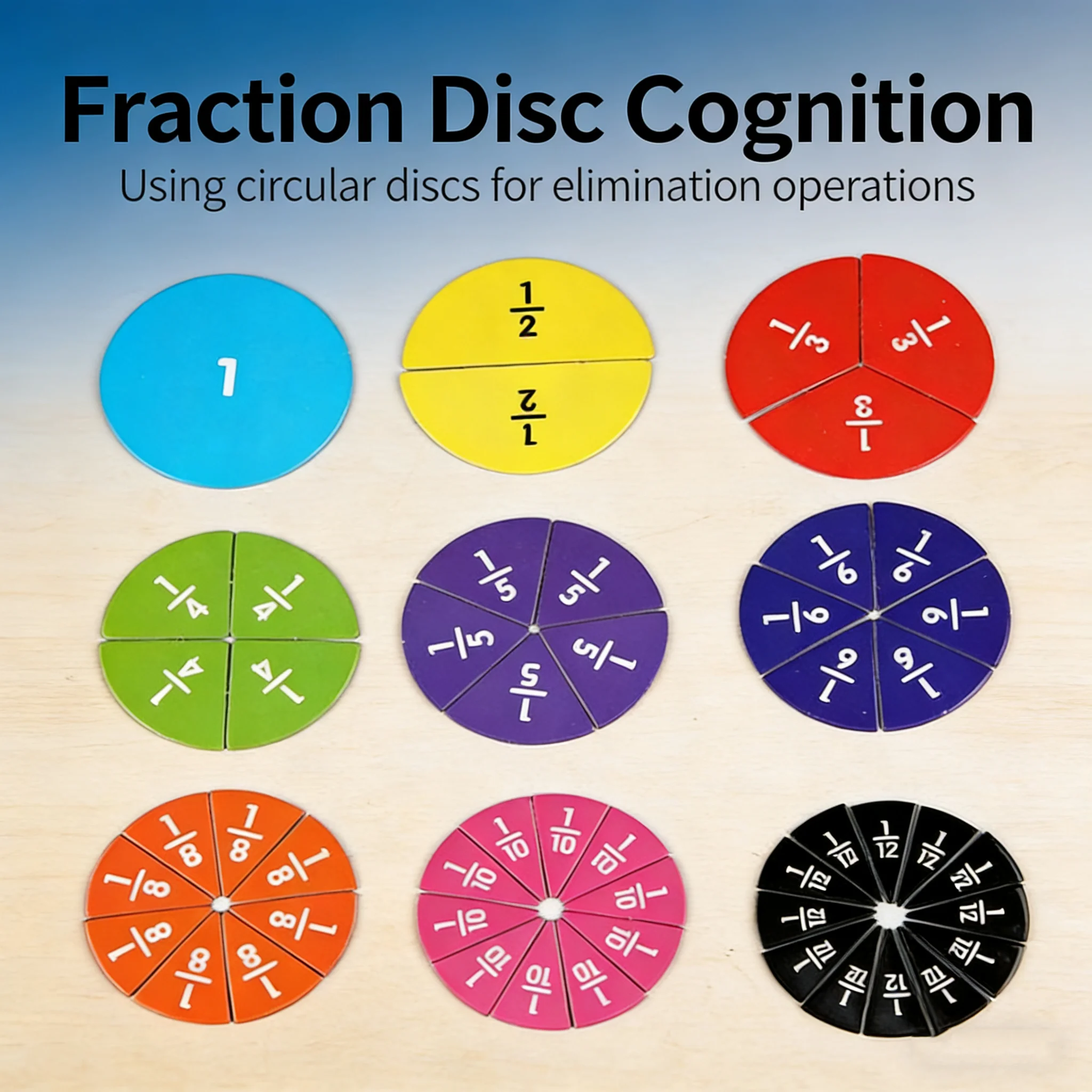 다채로운 분수 교육 보조 도구 퍼즐을 통해 분수 소수 백분율을 배우십시오 양면 카드 지울 수 있는 마커 어린이