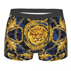 Golden Lion And Damask Ornament Underpants Breathbale Panties Man Underwear Sexy Shorts Boxer Briefs