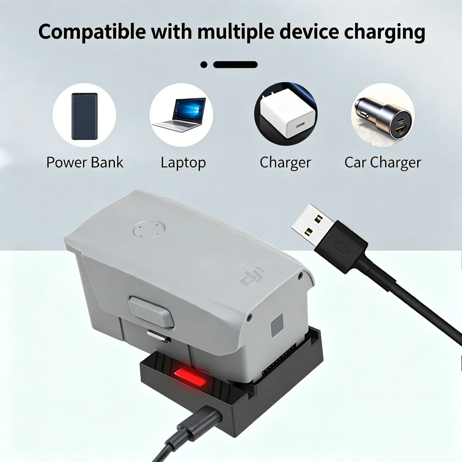 Portable USB Battery Charger For Dji Mavic Air 2/Air 2S Drone Battery Max 3A Output PD Fast Charging Dock view 3