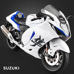 1:9 Suzuki Hayabusa GSX-1300R GSX-1000R H2R Alloy Motorcycle Model Shock Absorbers Sound and Light Collection Toy Car Kid Gift