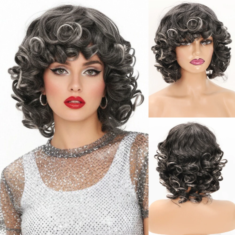 MSIWIGS Women's Short Black Ombre Brown Wig