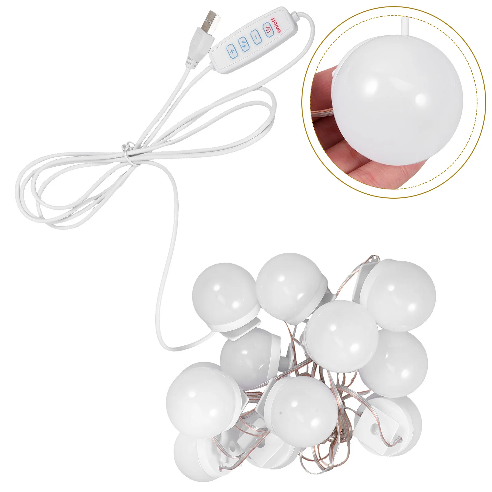 

12Pcs Makeup Mirror Lights USB Brightness Adjustable Vanity Lamp LED Mirror Front Light for Bathroom Dressing