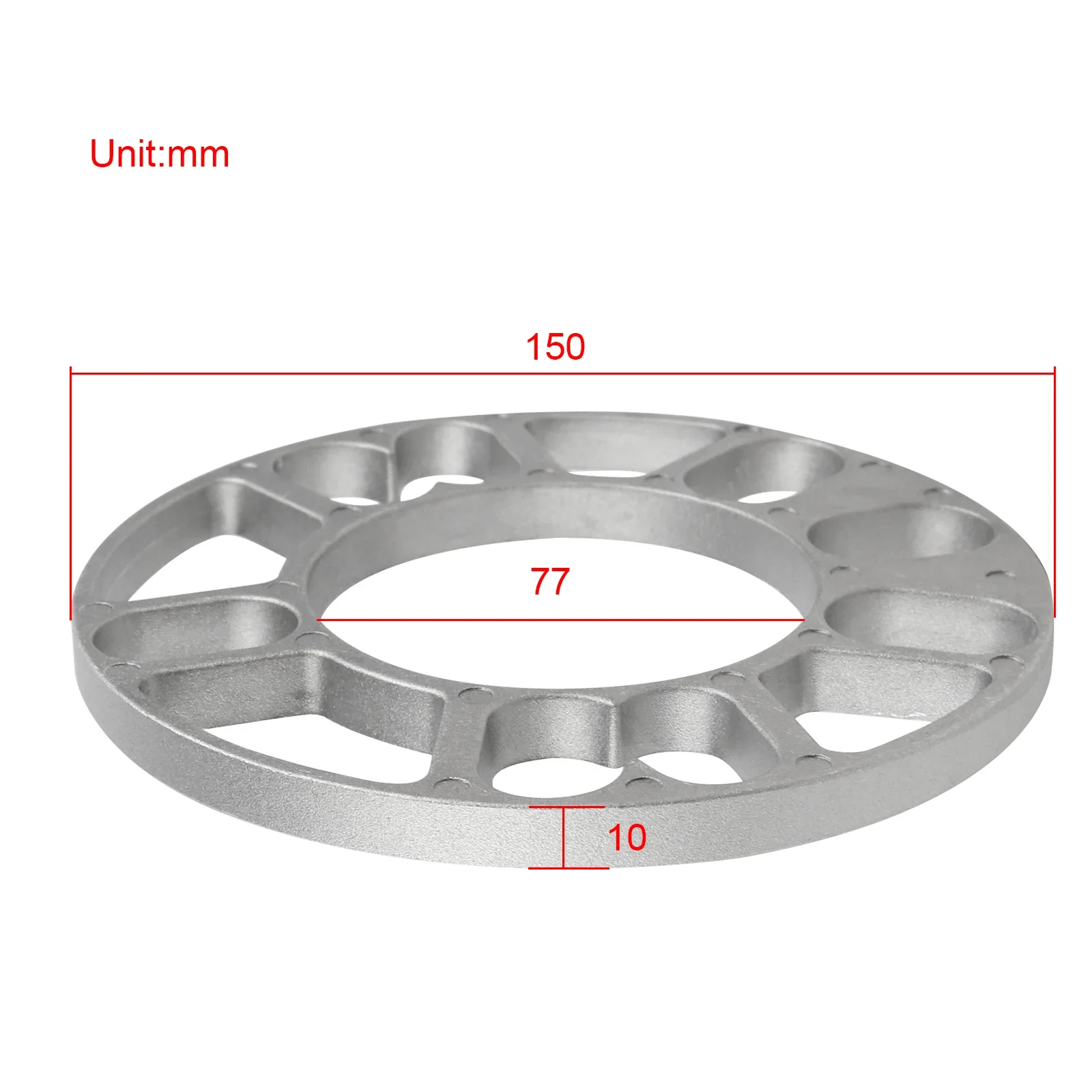 4pcs Universal Car Wheel Spacer Shims Plate 10mm Rim Spacer Hub Ring Spacers for 4/5 Stud Lugs 4X100 4X114.3 5X100 5X114.3 5X112