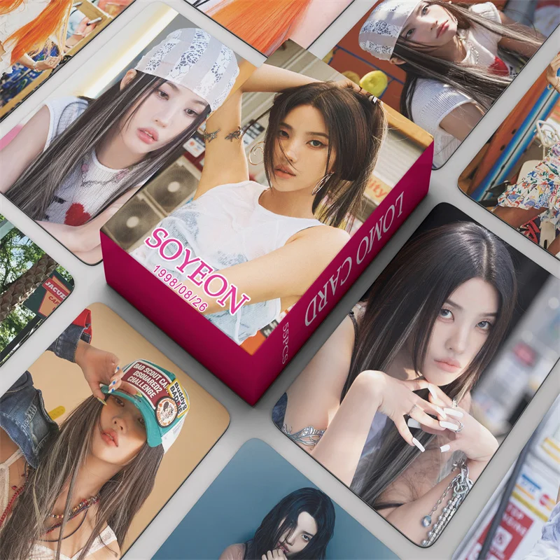 Imagem -02 - Impresso Cartão Pessoal Lomo Álbum de Fotos Miyeon Minnie Soyeon Yuqi Shuhua Idol Idol Idol Girl Presente para Meninas Novo 55 Pcs por Conjunto g hd