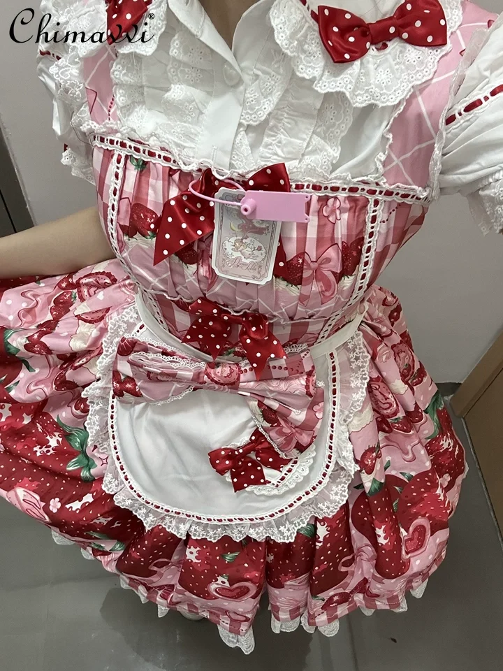 

Lolita Sweet Girl Detachable Sleeve Shirt 2025 Autumn Clothes New Cute Bow Slim Fit Elegant Princess Shirt Blouse Y2k Tops