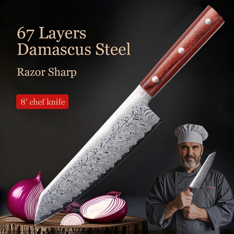 

Кухонный нож высокой твердости, профессиональный нож для резки рыбы, острый нож для резки мяса, японский нож с ручкой из цельного дерева