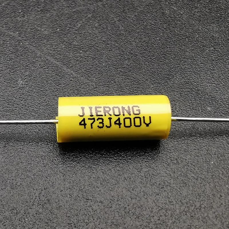 20Pcs Axial Capacity Polyester Capacitor 223J400V/473J400V 0.022uf/0.047uf Brass Leg Electric Guitar Tone Capacitor Yellow